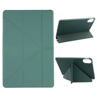 Cover per Xiaomi Redmi Pad 2 Pro / Poco Pad M1 in PU Leather + Silicone con Supporto Origami, Protezione - Verde Mezzanotte