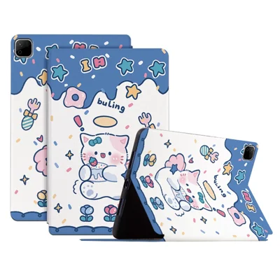 For Honor Pad X9b Max Case Cute Cartoon Pattern Print PU Leather Tablet Cover - Angel Cat
