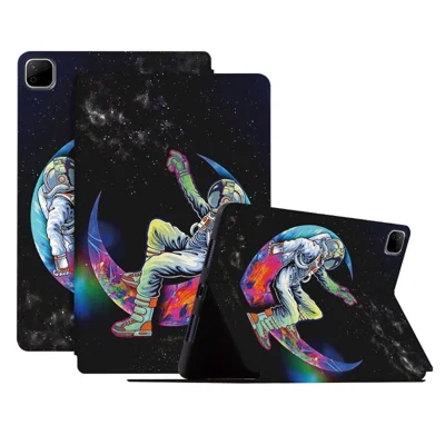 For Honor Pad X9b Max Case Astronaut Printed PU Leather Tablet Protective Cover - Style B