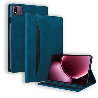 Funda de tableta para Xiaomi Pad 9 Pro / Pad 7S Pro 12.5 / Pad 6S Pro 12.4, funda protectora de cuero PU con soporte para tarjetas - Azul