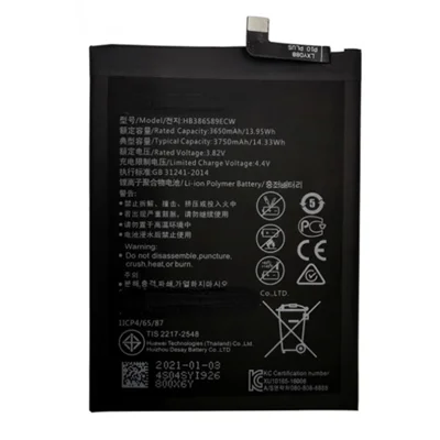 Per Huawei P10 Plus / Mate 20 Lite / Honor 8X / nova 3 / nova 4 / Honor 20 / nova 5T (Thailandia) 3.82V 3650mAh Batteria Ricaricabile Li-ion Polimero (Codifica: HB386589ECW) (senza Logo)