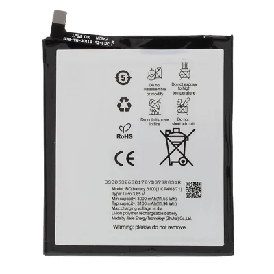 For BQ Aquaris V 3.85V 3000mAh Li-ion Polymer Battery Replacement Part (without Logo)