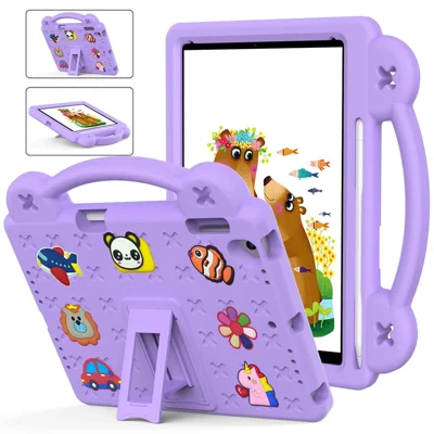 For iPad Air 2 / Air (2013)  /  9.7-inch (2017) / (2018) Anti-Scratch EVA Case Protective Tablet Cover Portable Case with Kickstand - Purple