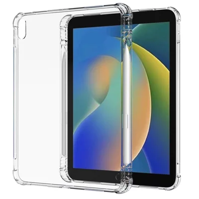 Capa de Proteção em TPU Macia para iPad (2025) / iPad 10,9 (2022) com Cantos Reforçados, Anti-risco, Ultra Transparente, com Suporte para Caneta