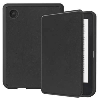 Für Kobo Clara 2E PU-Leder Smart Wake/Sleep Hülle im Buchstil E-Reader Schutzhülle – Schwarz