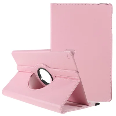For Huawei MatePad SE 10.4-inch Case 360-Degree Rotating PU Leather Cover with Elastic Band - Pink