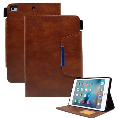 For iPad Mini / Mini 2 / 3 / 4 / (2019) 7.9 inch Wallet Stand Tablet Case Auto Wake / Sleep Leather Slim Tablet Cover - Brown