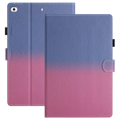 For iPad Mini / Mini 2 / mini 3 / mini 4 / mini (2019) 7.9 inch Shockproof Case PU Leather Tablet Cover with Card Holder - Blue Rose Gradient