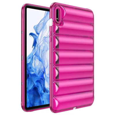 TPU-hoesje met softtouch en downjacketdesign voor Samsung Galaxy Tab S7 T870 / Tab S8 X700 - Roze
