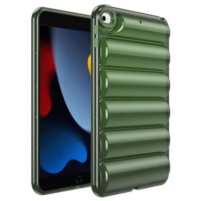 For iPad mini 4 / mini (2019) 7.9 inch TPU Tablet Case Soft Puffer Down Jacket Design Back Cover - Green