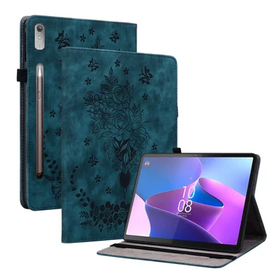 PU-læderet tilbehør til Lenovo Tab P11 Pro Gen 2 11,2" Folio Flip med trykt tabletstilling dæksel - Blå