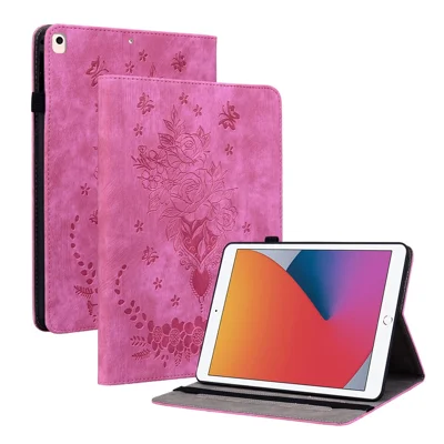 Für iPad 10.2 (2019) / (2020) / (2021) / iPad Air 10.5 Zoll (2019) Smart Tablet Hülle PU-Leder Stehklapphülle - Rose