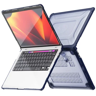 For MacBook Pro 13 inch (2018) / (2020) / (2022) (A2338 M1 / M2 A2289 A2251 A2159 A1989 A1706 A1708) PC+TPU Laptop Case - Navy Blue
