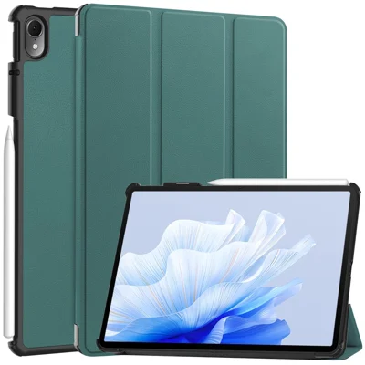 Tablet Case for Huawei MatePad Air 11.5 inch (2023) Tri-fold Stand Auto Sleep  /  Wake PU Leather Full Protective Cover - Blackish Green