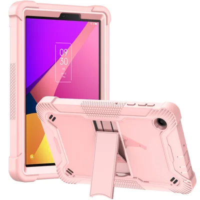 Kickstand Case for TCL Tab 8 LE 9137W / 9132W , Silicone + PC Drop-proof Tablet Cover - Rose Gold
