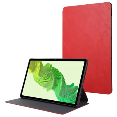 For Realme Pad 2 Case Scratch Proof PU Leather Flip Stand Tablet Cover - Red