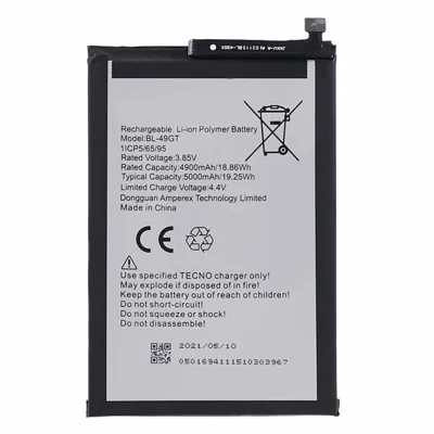 Per TECNO Camon 17 4G 3.85V 4900mAh Li-Ion Polymer Battery Assembly Part (Encode: BL-49GT)