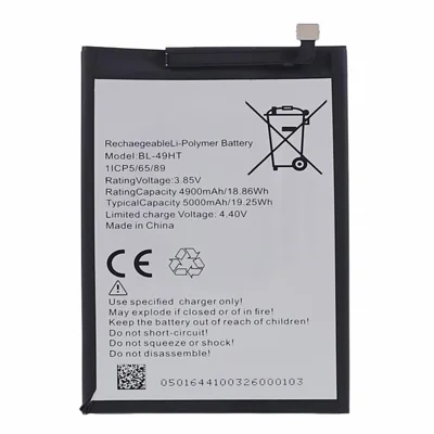 Pour TECNO Spark 6 / Camon 16 / 16 Pro Batterie Assemblage Partie 3,85V 4900mAh Li-Ion Polymère (Encodage : BL-49HT) (Sans Logo)