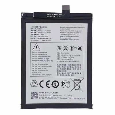 Para Alcatel 3L (2020) 3.85V 3860mAh Batería de polímero de iones de litio Conjunto de piezas (Codificar: TLP038D7 / TLP038D1) (sin logotipo)