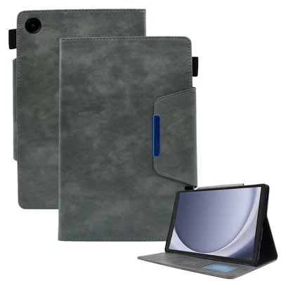 Voor Samsung Galaxy Tab A11 / A9 X110 / X115 PU Leren Hoes Slimme Flip Beschermhoes voor Tablet - Grijs
