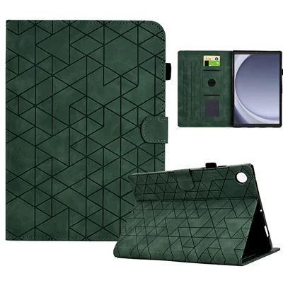 For Samsung Galaxy Tab A9 Case PU Leather Auto Wake / Sleep Stand Tablet Cover - Green
