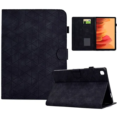 For Samsung Galaxy Tab A7 10.4 (2020) / (2022) T500 / T505 Tablet Case Pattern Imprinted PU Leather Flip Cover - Black