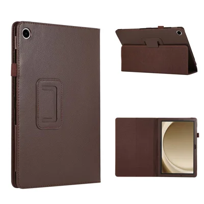 Étui en cuir anti-rayures pour Samsung Galaxy Tab A11+ / A9+, housse de protection pour tablette - Marron