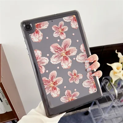 For Samsung Galaxy Tab S6 Lite (2024) / S6 Lite (2022) / S6 Lite (2020) P610 P615 Case Oil Painting Flower Tablet Cover - Flower and Pearl