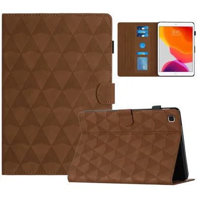 Per iPad 10.2 (2020) / (2019) / Air 10.5 pollici (2019) Custodia Texture Diamond Leather Tablet Cover Stand - Marrone