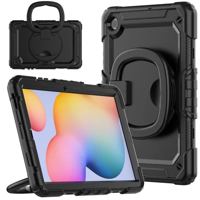 For Samsung Galaxy Tab S6 Lite (2024) / S6 Lite (2022) / S6 Lite (2020) P610 P615 P613 P619 Case Tablet Kickstand Cover with Shoulder Strap - Black