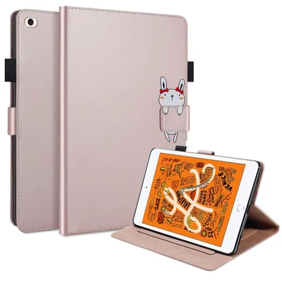 For iPad mini (2019) 7.9 inch / mini 4 / mini 3 / mini 2 / mini Tablet Case Leather Card Holder Cover - Rose Gold