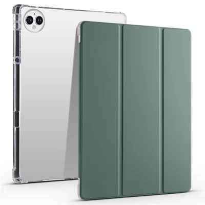 For Huawei MatePad Pro 13.2 Tablet Leather Case Tri-fold Stand Pen Slot Cover - Midnight Green