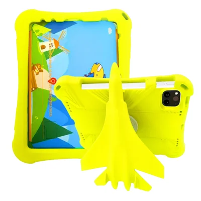 For iPad (2025) / 10.9 (2022) / Air (2020) / (2022) / iPad Pro 11 (2020) / (2021) / (2022) EVA Case Airplane Style Kickstand - Yellow