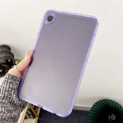 For Samsung Galaxy Tab A9 Clear Case Soft TPU Anti-Scratch Slim-Fit Cover - Light Purple