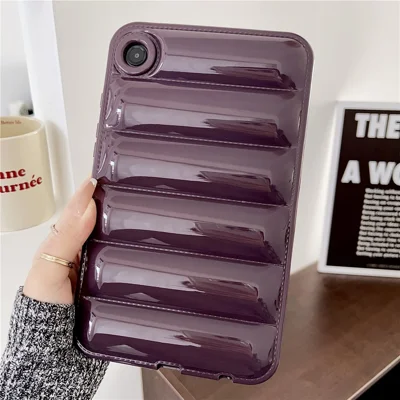 For Samsung Galaxy Tab A9+ Protective Case TPU Airbag Down Jacket Tablet Cover - Dark Purple