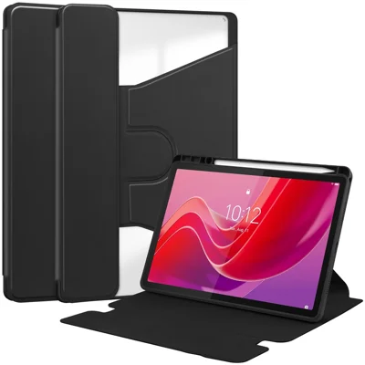 For Lenovo Idea Tab / Tab M11 / Xiaoxin Pad 11 2024 Tablet Case 360-Degree Rotating Stand Anti-fall Cover (without Keyboard) - Black