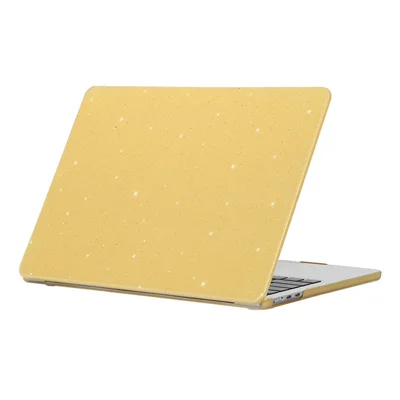 For Macbook Air 13 inch (2018-2019) / (2020) A1932 / A2179 / A2337 Hard PC Case Glitter Design Slim Laptop Cover - Yellow