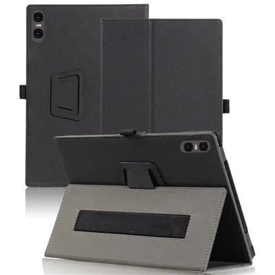 For Teclast P30T Tablet Case Skin-touch PU Leather Cover with Folding Stand - Black