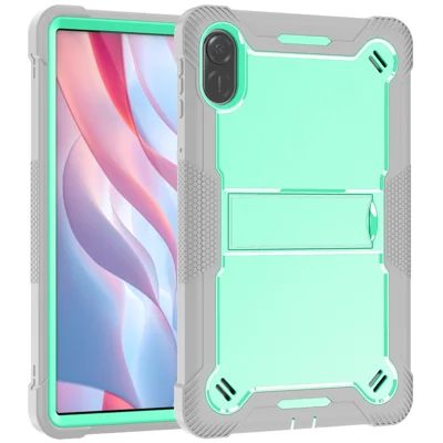 For Honor Pad X9 Protective Case Kickstand Shockproof Silicone + PC Tablet Cover - Grey+Mint Green