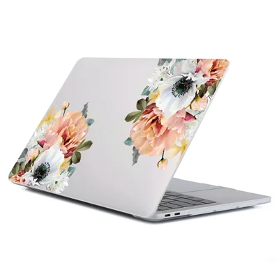 For MacBook Air 13 inch (2026) A3449 / (2025) A3240 / (2024) A3113 / (2022) A2681 Laptop Case Flower Notebook Front Back Cover - DDC-008