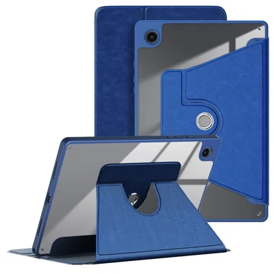 For Samsung Galaxy Tab A8 10.5 (2021) sm-x200 / sm-x205 Case Leather+Acrylic+TPU Auto Wake / Sleep Tablet Cover - Blue