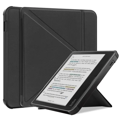 Stand Case for Kobo Libra Colour eReaders PU Leather Sleeve Cover with Auto Wake / Sleep - Black