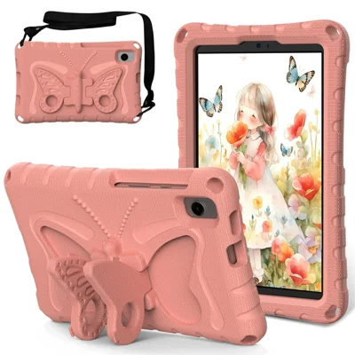 Futera EVA na tablet Samsung Galaxy Tab A7 Lite 8,7 cala / Tab A 8,0 (2019) SM-T290 (Wi-Fi) / SM-T295 (LTE) / Tab A11 / A9 z podstawką i rączką - jasny różowy