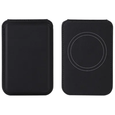 G057 Magnetische Kaarthouder voor Achterkant Telefoon PU Leer Standaard - Zwart