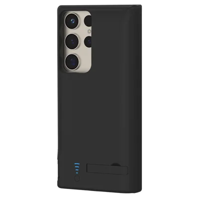 E62 For Samsung Galaxy S24 Ultra 5000mAh Extended Battery Phone Kickstand Back Cover Charging Case
