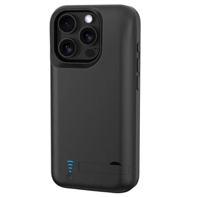T75 لجهاز iPhone 16 Pro غطاء خلفي ببطارية إضافية 5000 مللي أمبير في الساعة مع حامل ووظيفة شحن