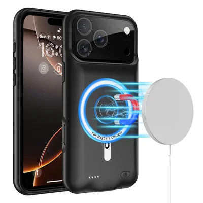 A29S til iPhone 17 Pro telefon oplader batteridæksel blød kant 6000 mAh powerbank kompatibel med MagSafe