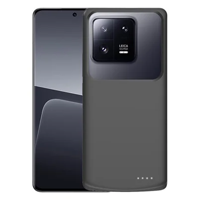 For Xiaomi 13 Pro 5G Phone Battery Case 10000mAh Power Bank Rechargeable Extended Battery - Black