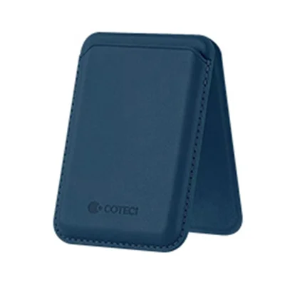 COTECI TR-052 Magnetic Card Holder Compatible with MagSafe Kickstand for Cell Phone Back Card Case - Navy Blue