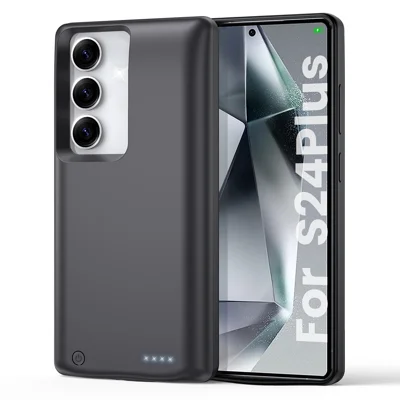 Für Samsung Galaxy S25+ / S24+ Telefon Akku-Case 10000mAh Power Bank wiederaufladbares erweitertes Akku-Pack - Schwarz
